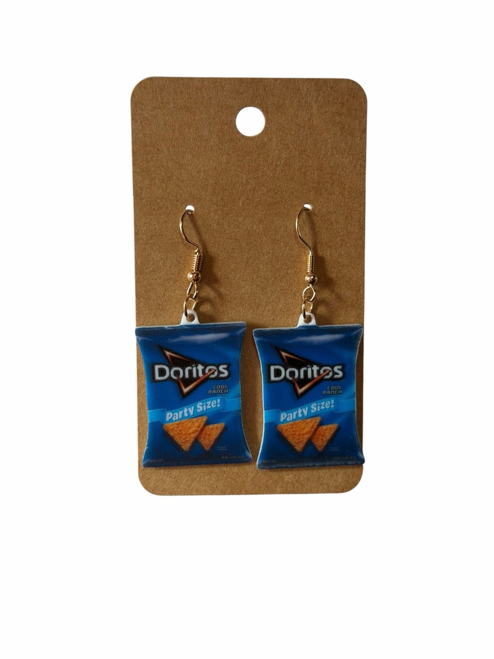 Novelty Blue Party-Size Dangle Earrings